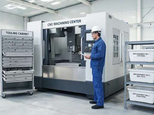 Industrial machinery tooling cabinet