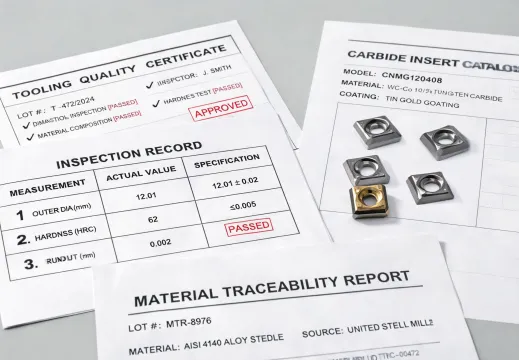Quality folder with tooling certificates